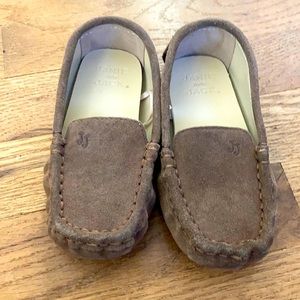 Janie and Jack suede tan moccasins. Boys or girls. US Size 7. Like new.